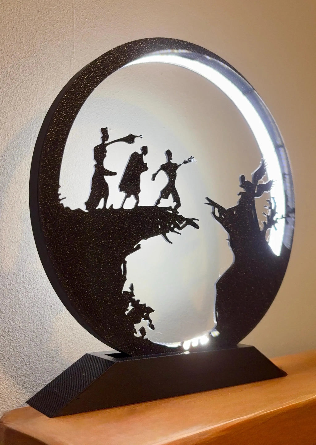 Deathly Hallows LED Desk Lamp - Wizarding World Inspired Glow Sign - Harry Potter Minimalist Decor - 3D Printed Magic Night Light