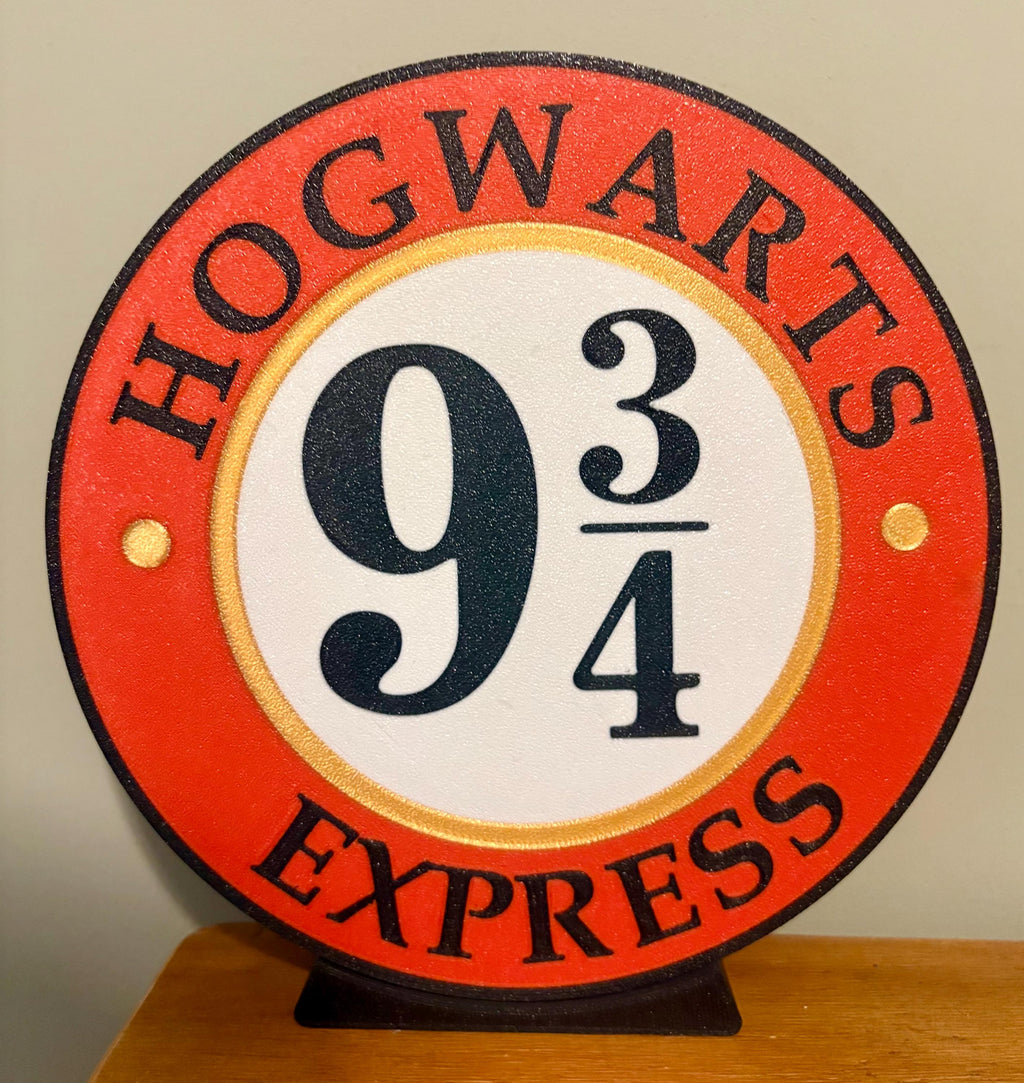 Hogwarts Express LED Wall Art - 9 3/4 Train Station Sign - Glowing Harry Potter Lamp - 3D Printed Wizarding Decor - Magic Gift