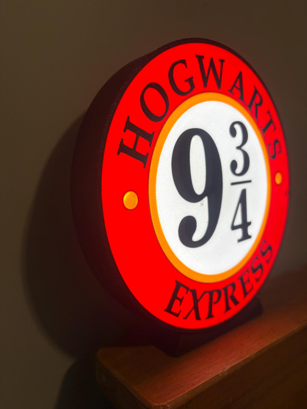Hogwarts Express LED Wall Art - 9 3/4 Train Station Sign - Glowing Harry Potter Lamp - 3D Printed Wizarding Decor - Magic Gift