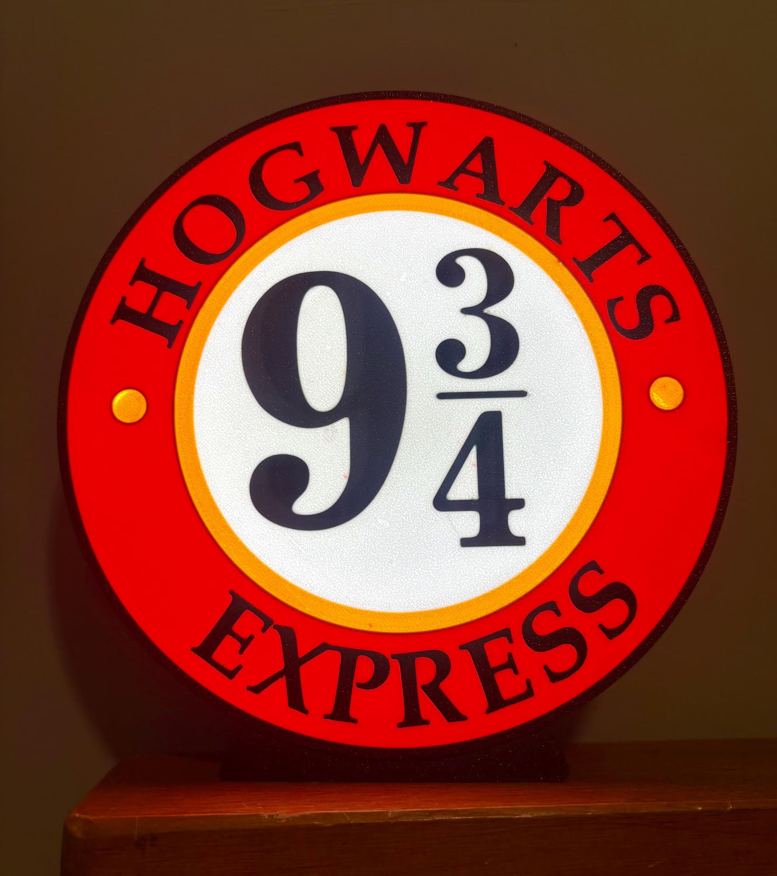 Hogwarts Express LED Wall Art - 9 3/4 Train Station Sign - Glowing Harry Potter Lamp - 3D Printed Wizarding Decor - Magic Gift