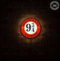 Hogwarts Express LED Wall Art - 9 3/4 Train Station Sign - Glowing Harry Potter Lamp - 3D Printed Wizarding Decor - Magic Gift
